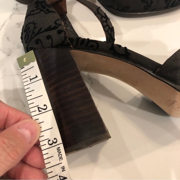 Vintage David Aaron Womens Black Mary Jane Ankle Strap Block Heels Sz 7 Spain - Picture 14 of 14